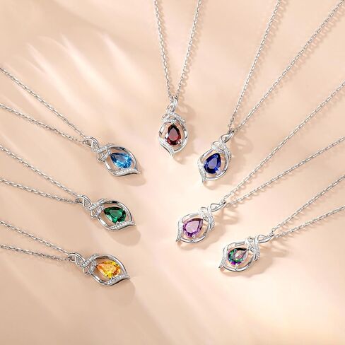 قلادة الأحجار الكريمة للدموع للنساء للنساء S925 STERLING SIVAL SILLANT الأنيقة هدايا عيد ميلاد لها ، 16 "+2" بوصة in Saudi Arabia