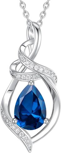 قلادة الأحجار الكريمة للدموع للنساء للنساء S925 STERLING SIVAL SILLANT الأنيقة هدايا عيد ميلاد لها ، 16 "+2" بوصة in Kuwait