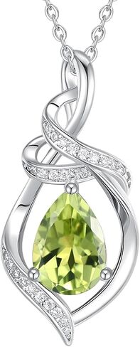قلادة الأحجار الكريمة للدموع للنساء للنساء S925 STERLING SIVAL SILLANT الأنيقة هدايا عيد ميلاد لها ، 16 "+2" بوصة in Kuwait
