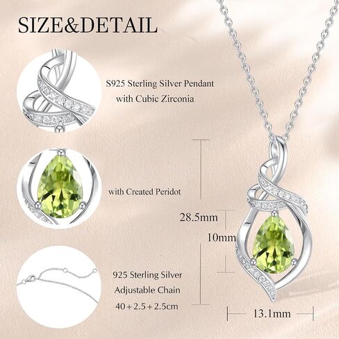 قلادة الأحجار الكريمة للدموع للنساء للنساء S925 STERLING SIVAL SILLANT الأنيقة هدايا عيد ميلاد لها ، 16 "+2" بوصة in Kuwait