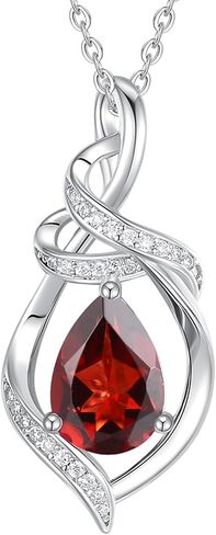 قلادة الأحجار الكريمة للدموع للنساء للنساء S925 STERLING SIVAL SILLANT الأنيقة هدايا عيد ميلاد لها ، 16 "+2" بوصة in Saudi Arabia