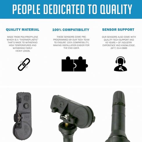 PDQ TPMS 433 MHz SESSOR RESSOR 4 Pack Rubber STEM لاستبدال RAM المباشر لـ OE Part # 9829-3199AA in Saudi Arabia