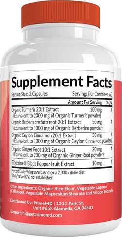 5-in-1 Turmeric Curcumin Supplement (4210mg) with Berberine, & Ceylon Cinnamon - Organic Turmeric Curcumin with Black Pepper and Ginger Supplements for Joint, Heart, Gut, & Metabolic Support (120 ct) in Saudi Arabia