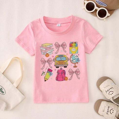 Ritatte اليوم الأول من قميص المدرسة للفتيات روضة الأطفال الأولى في الصف الثاني إلى مدرسة T-Shirt Kid لطيف في مرحلة ما قبل المدرسة المحملات في مدرسة ما قبل المدرسة in Saudi Arabia