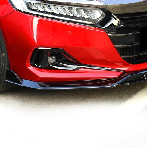 FREEMOTOR802 Front Bumper Lip Splitter Air Dam Chin Spoiler, Fits 2021-2022 Honda Accord, IKON V2 Style Gloss Black PP 4PCS Underbody Front Lip Spoiler Lower Guard Protector in Saudi Arabia