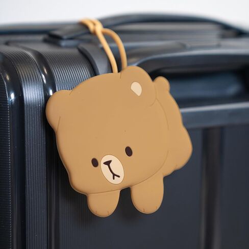 Milk and Mocha Luggage Tag Set Authorized Milkmochabear Merchandise Cute Adorable Silicone with Name ID Card Suitcase Label Travel Essentials Accessories for Bags Backpacks Baggage in Kuwait