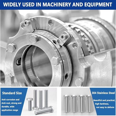 240 Pcs M6-1.0 M8-1.25 Flange Hex Head Bolts Nuts Washers Kit, 304 stainless steel Metric Flanged Hex Screws, M6 X 12-30mm and M8 X 16-30mm Fully Threaded in Saudi Arabia