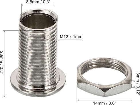 مسامير براغي مجوفة برأس مستدير M12x20mm من PATIKIL، 2 في 1 / 20 قطعة من خلال مشابك الثريا مع صامولة سداسية in Saudi Arabia