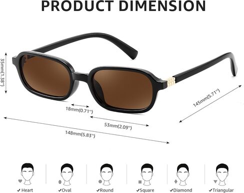 نظارة شمسية مستطيلة مستطيلة للنساء للنساء 90s مربع أزياء خمر صغير Sunnies B0282 in Saudi Arabia