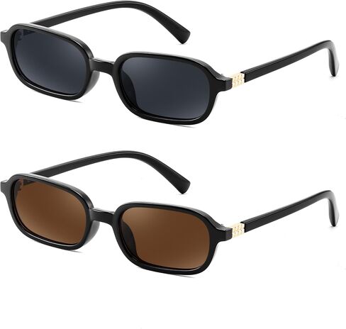 نظارة شمسية مستطيلة مستطيلة للنساء للنساء 90s مربع أزياء خمر صغير Sunnies B0282 in Saudi Arabia