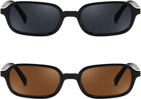 نظارة شمسية مستطيلة مستطيلة للنساء للنساء 90s مربع أزياء خمر صغير Sunnies B0282 in Saudi Arabia