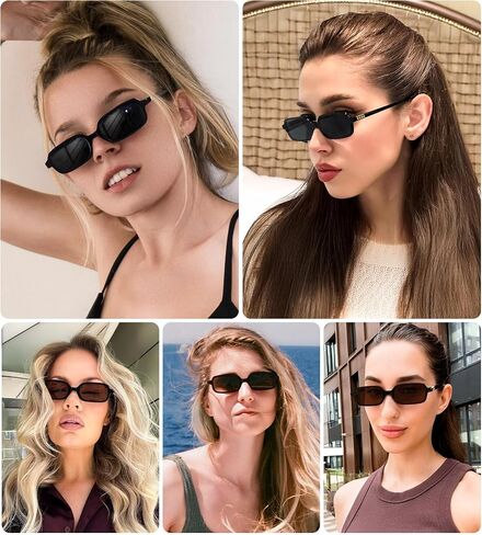 نظارة شمسية مستطيلة مستطيلة للنساء للنساء 90s مربع أزياء خمر صغير Sunnies B0282 in Saudi Arabia