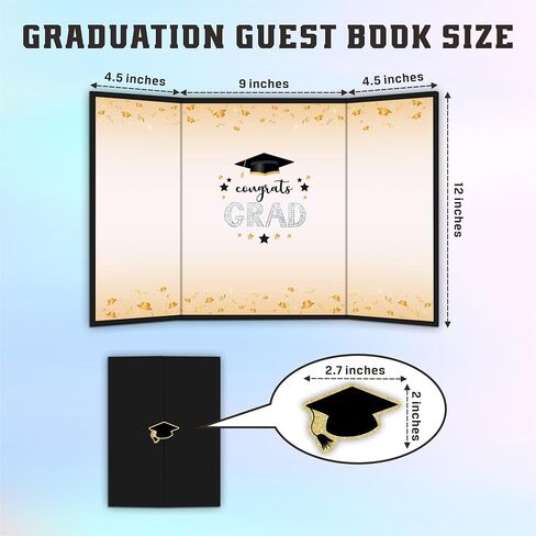 18"X12" Graduation Signature Board - Red & Black Balloons - Class Of 2024 Grad Guest Book Alternative For College & High School Students, Congrats Graduate Gift, Party Favors & Decors(Red) - A09 in Saudi Arabia