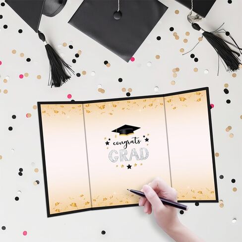 18"X12" Graduation Signature Board - Red & Black Balloons - Class Of 2024 Grad Guest Book Alternative For College & High School Students, Congrats Graduate Gift, Party Favors & Decors(Red) - A09 in Saudi Arabia