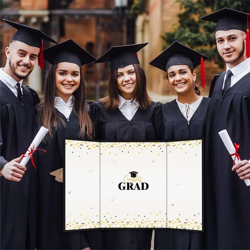 18"X12" Graduation Signature Board - Red & Black Balloons - Class Of 2024 Grad Guest Book Alternative For College & High School Students, Congrats Graduate Gift, Party Favors & Decors(Red) - A09 in Saudi Arabia