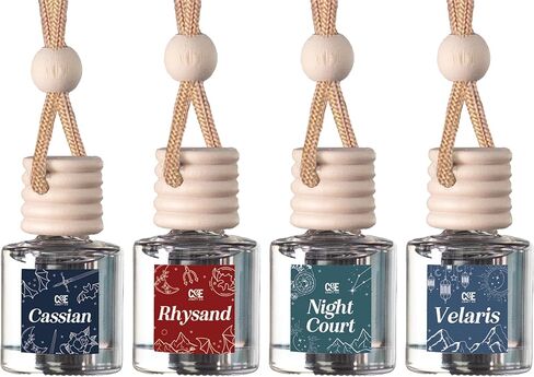 CandeCraftco 4 Pack Bookish Scents Air Air For Offical Oils ، وموزع السيارات العطري ، وهدية لها ، والمكتبة ، وهدية عاشق الكتب ، وقراءة Bibliophile (Acotar) in Kuwait