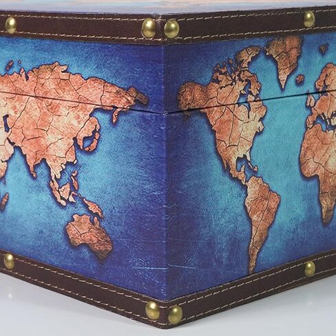 DreamsEden Wooden Decorative Storage Box, Vintage Treasure Box Letter Paper Container Keepsake Case for Gifts Home Decorations in Kuwait