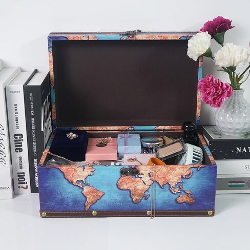 DreamsEden Wooden Decorative Storage Box, Vintage Treasure Box Letter Paper Container Keepsake Case for Gifts Home Decorations in Kuwait