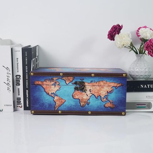 DreamsEden Wooden Decorative Storage Box, Vintage Treasure Box Letter Paper Container Keepsake Case for Gifts Home Decorations in Kuwait