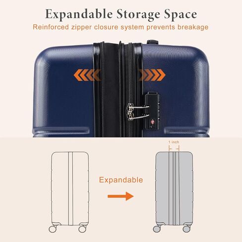 Sweetcrispy Carry on Luggage, Hard Shell ABS, Double Spinner Wheels Lightweight Suitcase TSA Lock, Sea Blue, 28 Inch in Saudi Arabia