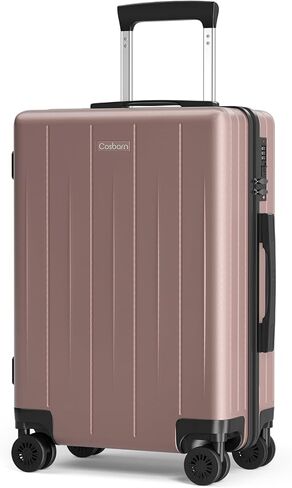 حمل على الأمتعة 22x14x9 شركة طيران معتمدة ، حقيبة قذيفة صلبة بحجم 20 بوصة ، حقائب ABS Hardside ، أمتعة سفر خفيفة الوزن مع 8 عجلات سوية صامتة ، أسود in Kuwait