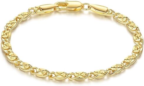 14K Gold Bracelets for Women Gold Bracelets for Womens gold Bracelet Unique Cuban Gold Chain Bracelets for Women Men Dainty Gold Bracelet Jewelry 8-2 in Saudi Arabia