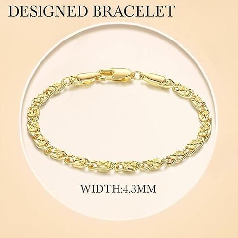 14K Gold Bracelets for Women Gold Bracelets for Womens gold Bracelet Unique Cuban Gold Chain Bracelets for Women Men Dainty Gold Bracelet Jewelry 8-2 in Saudi Arabia