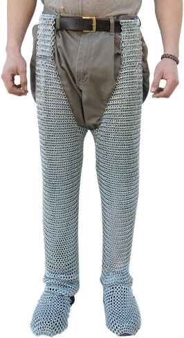 Medieval Chausses | Knights Battle Costume Cosplay Chain Mail Leggings Silver in Saudi Arabia