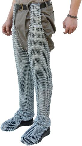 Medieval Chausses | Knights Battle Costume Cosplay Chain Mail Leggings Silver in Saudi Arabia