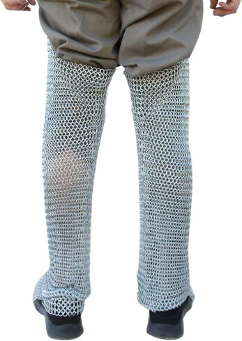Medieval Chausses | Knights Battle Costume Cosplay Chain Mail Leggings Silver in Saudi Arabia