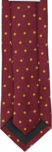 Tiemart Polka Dot Necktie ، مارون مع نقاط البولكا الذهبية ، عرض 3 " in Saudi Arabia