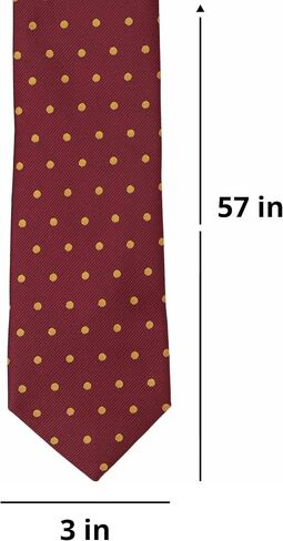 Tiemart Polka Dot Necktie ، مارون مع نقاط البولكا الذهبية ، عرض 3 " in Saudi Arabia