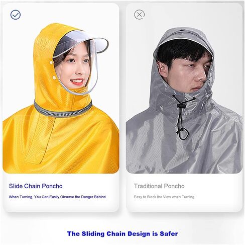 Waterproof Hooded Cycling Raincoat - Unisex Windproof Rain Poncho for Bike, E-bike, Scooter in Saudi Arabia