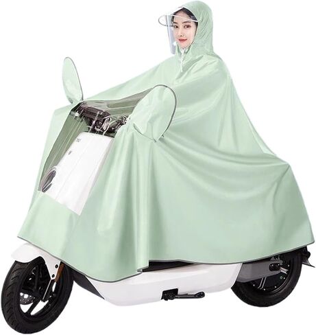 معطف المطر المقاوم للماء - معطف المطر المغطى بالقلع للدراجات ، Ebike ، دراجة نارية ، وسكوتر التنقل - Cape Rain Cape (Green ، 4XL) in Saudi Arabia