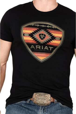 Ariat Men's Ariat SW Bison T-Shirt, Sailor Blue Heather, Medium in Saudi Arabia