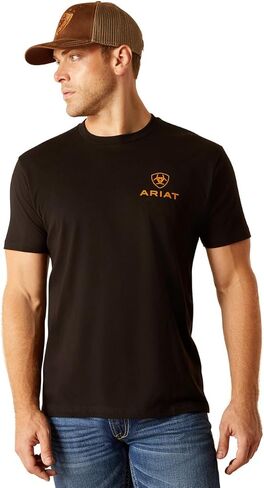 Ariat Men's Ariat SW Bison T-Shirt, Sailor Blue Heather, Medium in Saudi Arabia
