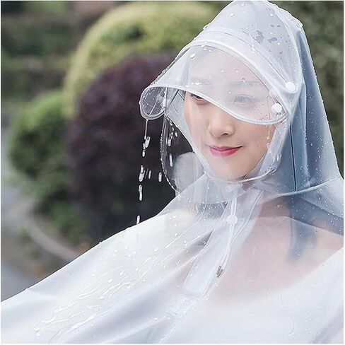 Clear Waterproof Cycling Raincoat - PVC Hooded Rain Poncho for Bike, Ebike, Motorcycle, and Mobility Scooter - Unisex Windproof Rain Cape(Roland Violet,Single) in Saudi Arabia