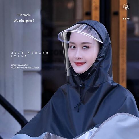 Waterproof Cycling Raincoat - Hooded Rain Poncho for Bike, Ebike, Motorcycle, and Mobility Scooter - Windproof Unisex Rain Cape(Orange,4XL) in Saudi Arabia