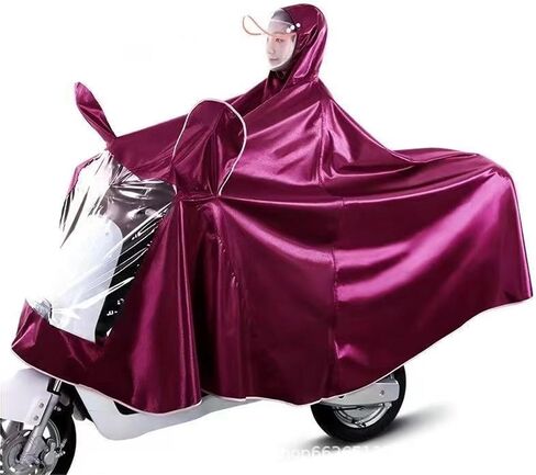 Waterproof Cycling Raincoat - Oxford Hooded Rain Poncho for Bike, Ebike, Motorcycle, Mobility Scooter - Unisex Windproof Rain Cape(Red,4xl) in Saudi Arabia