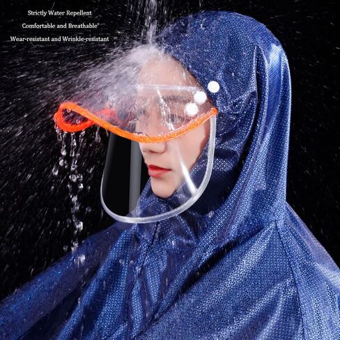Waterproof Cycling Raincoat - Oxford Hooded Rain Poncho for Bike, Ebike, Motorcycle, Mobility Scooter - Unisex Windproof Rain Cape(Red,4xl) in Saudi Arabia