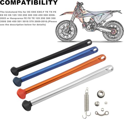 Powermotor دراجة نارية Kickstand Side Foot Side Parking ، Kickstand Side Stand Spring Kit لـ EXCF XC XCF XCW XCFW 125 200 250 300 350 450 500 530 2017-2022-Orange in Saudi Arabia