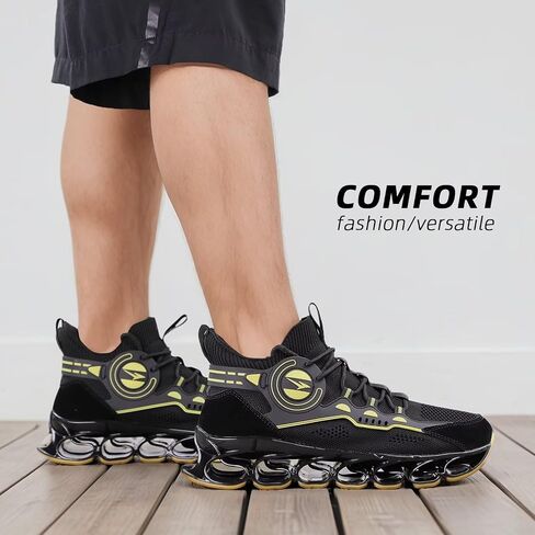 Men's Running Shoes Fashion Sneakers Breathable Blade Non Slip Walking Shoes Gym Sport Trainer Athletic in Saudi Arabia