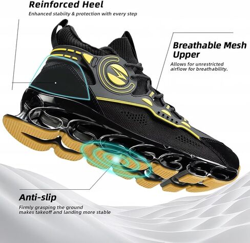 Men's Running Shoes Fashion Sneakers Breathable Blade Non Slip Walking Shoes Gym Sport Trainer Athletic in Saudi Arabia