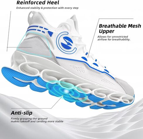 Men's Running Shoes Fashion Sneakers Breathable Blade Non Slip Walking Shoes Gym Sport Trainer Athletic in Kuwait