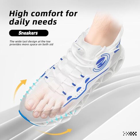 Men's Running Shoes Fashion Sneakers Breathable Blade Non Slip Walking Shoes Gym Sport Trainer Athletic in Kuwait