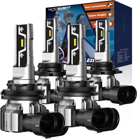 NOVSIGHT H4 LED LED Bulbs, 140W 30000 LM 6500K Cool White 9003/HB2 LED Fog Lights, IP68 Waterproof, Pack of 2 in Saudi Arabia