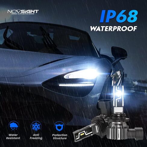 NOVSIGHT H4 LED LED Bulbs, 140W 30000 LM 6500K Cool White 9003/HB2 LED Fog Lights, IP68 Waterproof, Pack of 2 in Saudi Arabia