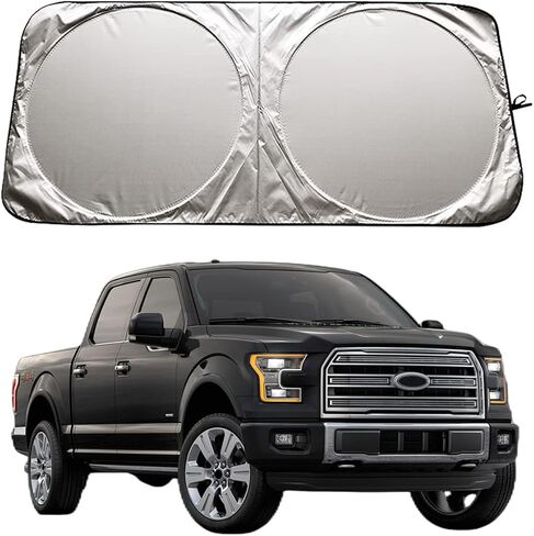 Xhring Windshield Sun Shade for Ford F150 F-150 F250 F350 1996-2024 2025 2026 Raptor Expedition 1997-2025 Escape 2013-2019 ، إكسسوارات السيارة الأمامية ، Sunshade Sun Shield للعبور 2012-2025 in Saudi Arabia