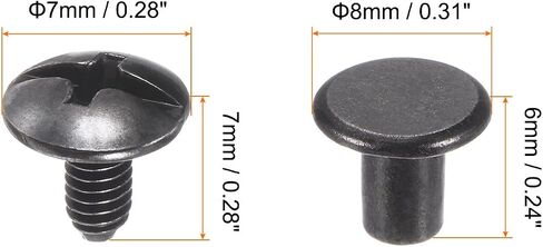 100set Round Flat Head Screws Buttons 5/16" Metal Stud Screw Rivets for DIY Leather Craft Bookbinding, Bronze in Saudi Arabia