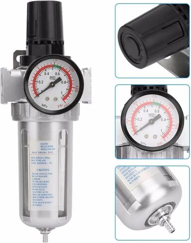 Air Filter Regulator Oil Water Separator Trap Regulator Valve For Compressor Pneumatic Parts SFC400 1/2 SFC300 3/8 SFC200 1/4(SFR w PMSM,400-1l2) in Kuwait